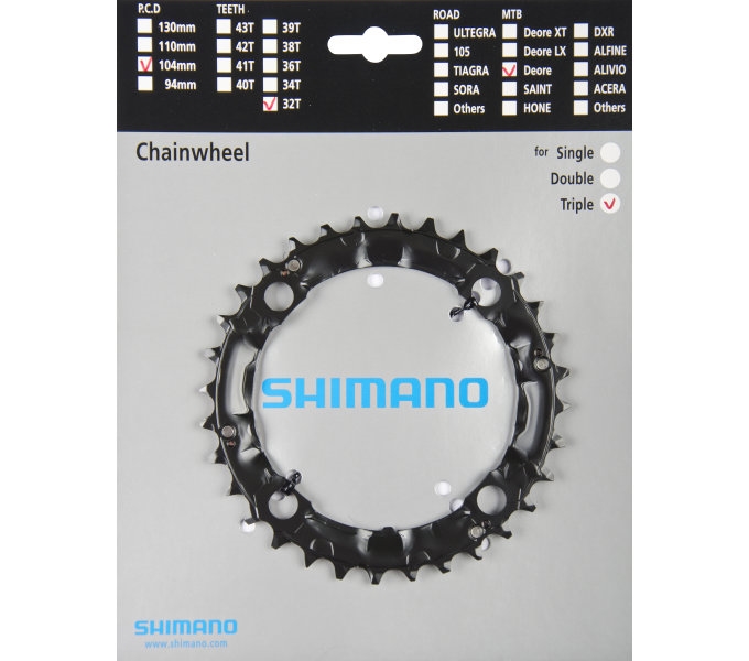 Звезда к шатуну Shimano FC-M448/442, 32T, 3/9-ск., черная