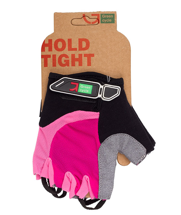 Перчатки Green Cycle NC-2523-2015 MTB Feminine без пальцев L розово-черные фото 