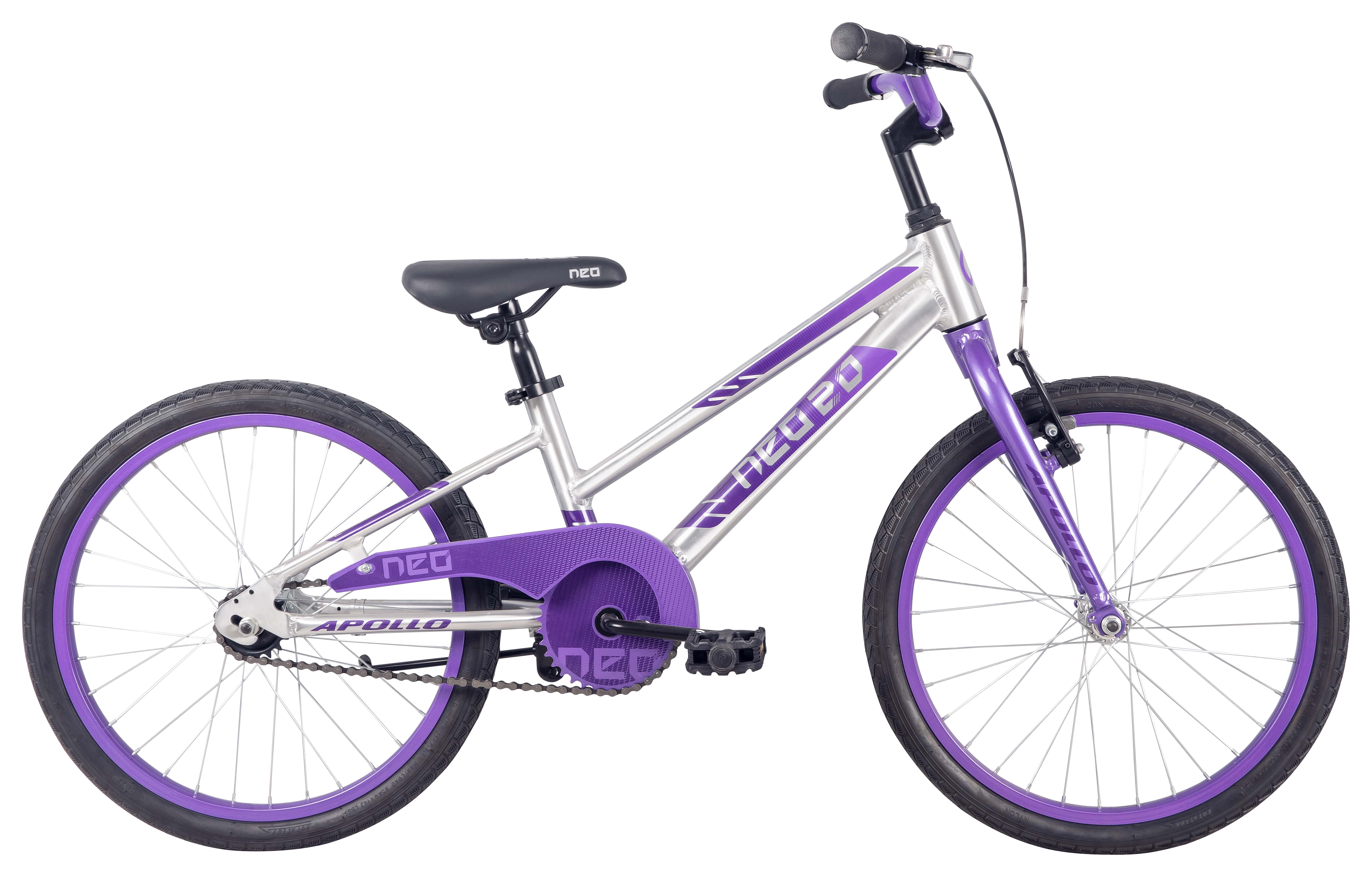 Велосипед 20" Apollo NEO girls Brushed Alloy / Lavender / Purple Fade фото 