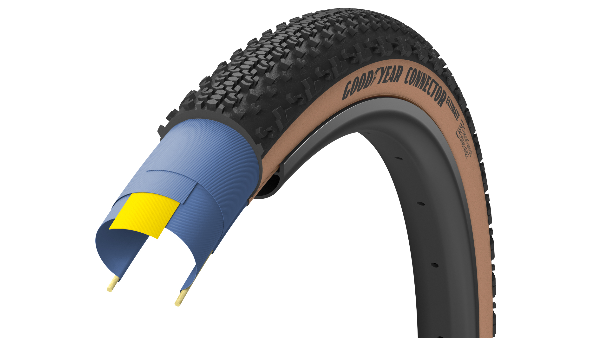 Покрышка 700x50 (50-622) GoodYear CONNECTOR Ultimate Tubeless Complete, Blk/Tan