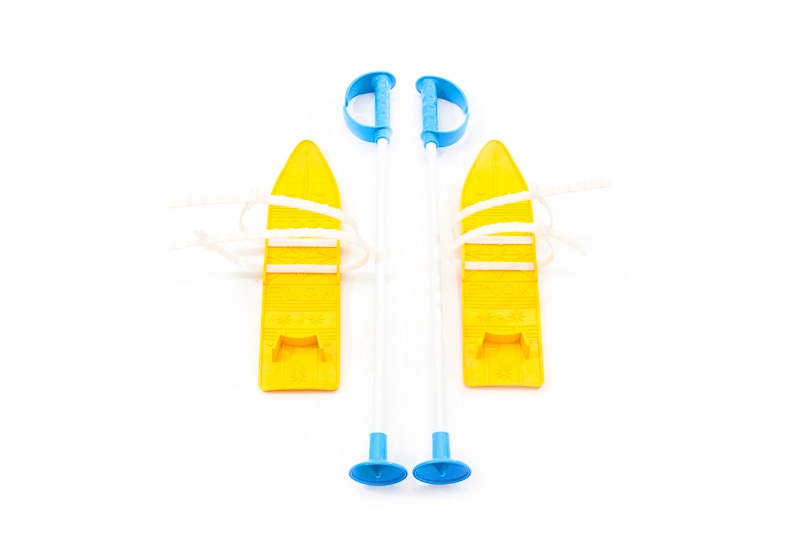 Лыжи с палками Marmat детские пласт., длина-40см желтый