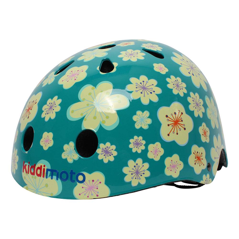 Шлем детский KiddiMoto Цветы, голубой, размер  S 48-53см