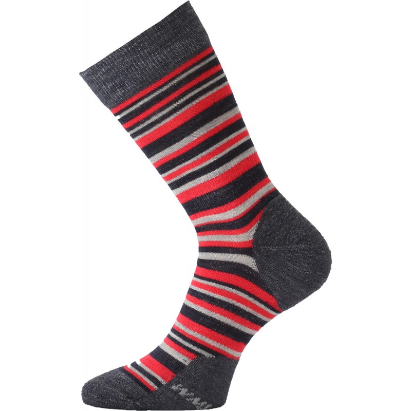 Термошкарпетки Lasting трекінг WPL 503, розмір L, сірі/червоні фото 