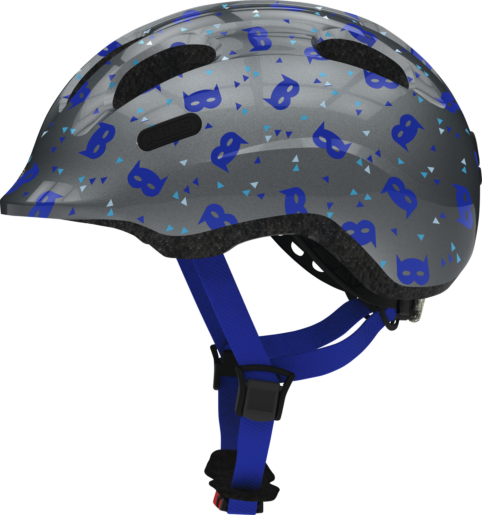 Шлем детский ABUS SMILEY 2.1, размер S (45-50 см), Blue Mask, серо-синий