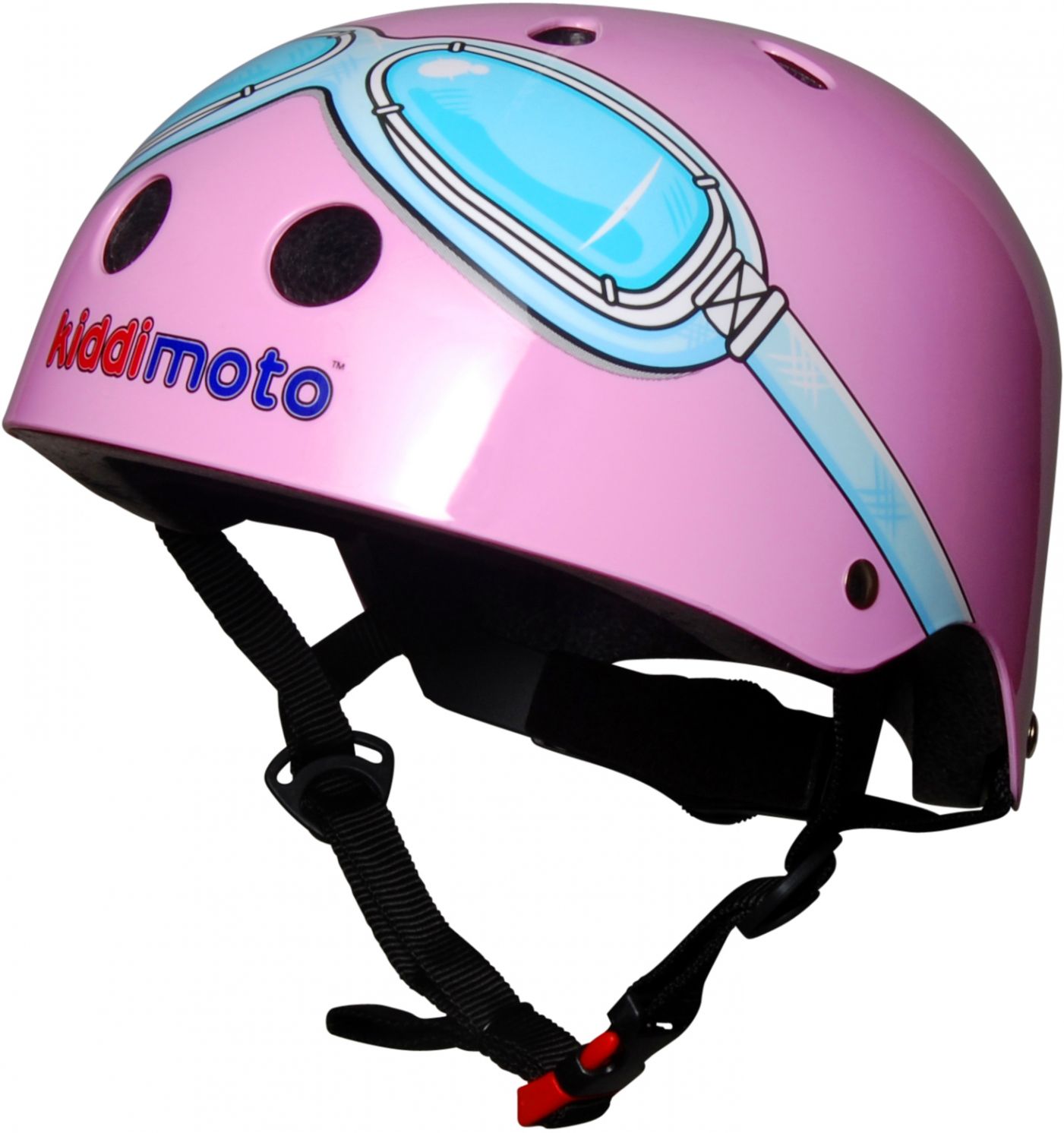 Шлем детский Kiddimoto очки пилота, розовый, размер M 53-58см фото 