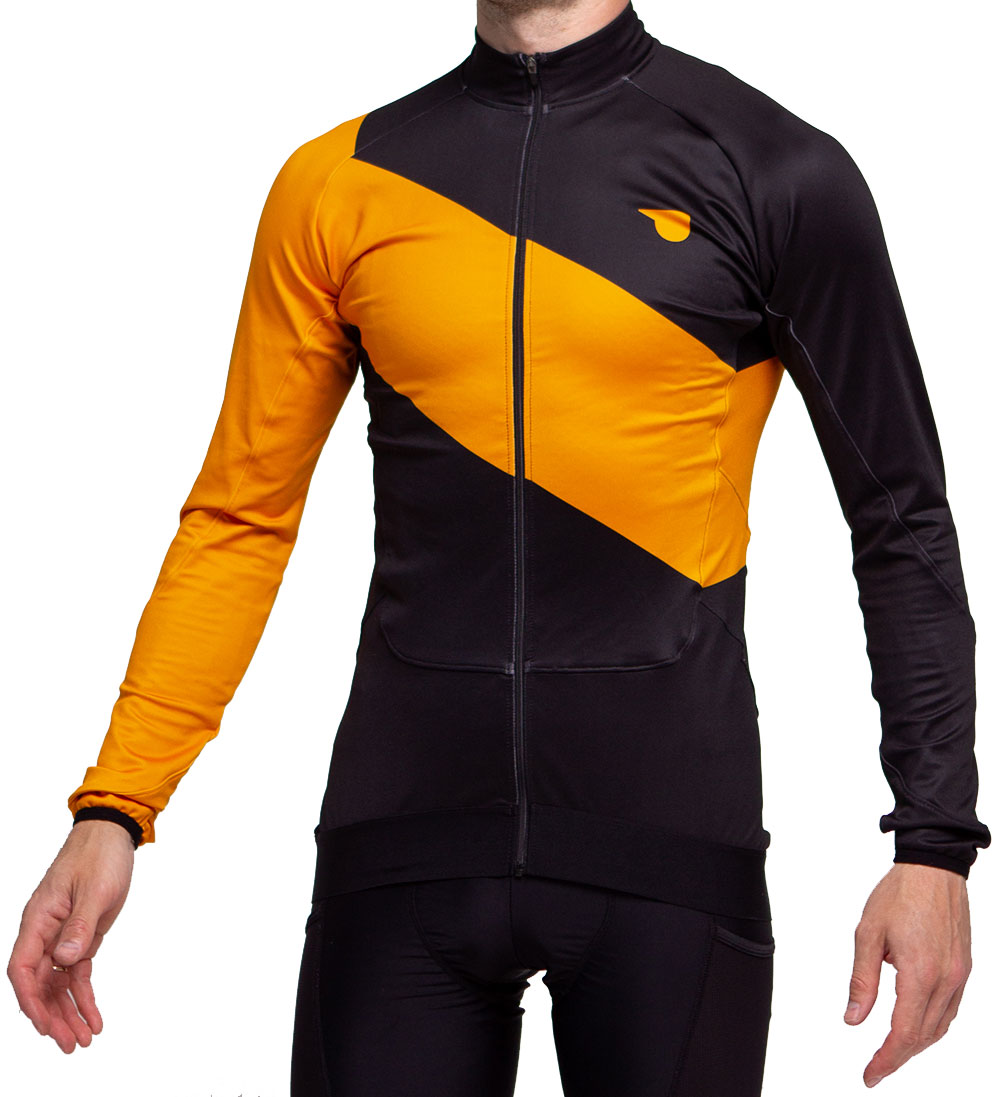 Джерси Pride Adventure warm, с длин. рукавом, утепленное, мужское, черно-оранжевое, XL