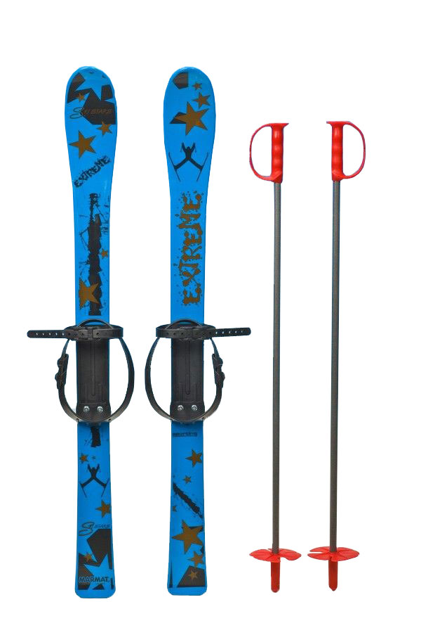 Лыжи с палками Marmat детские пласт., длина-90см синий